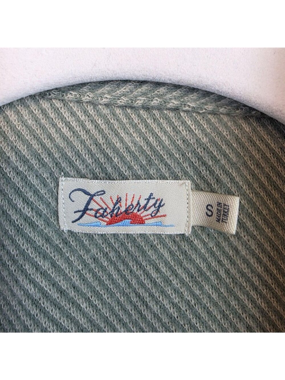 Faherty Button Up Shirt Womens S Green Collared Long Sleeve Knit Striped Top - Picture 3 of 10